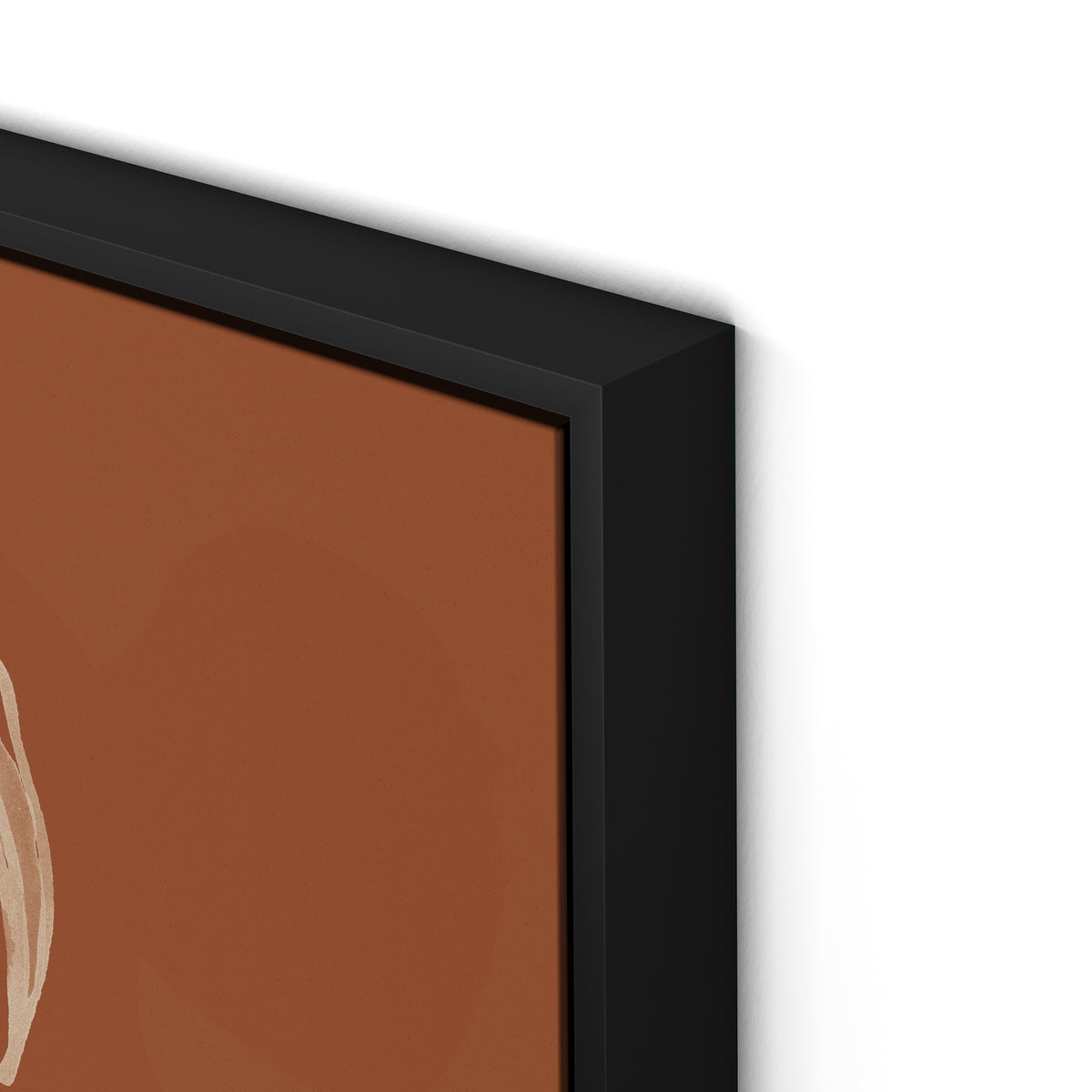 Dracaena Terracotta Canvas Floater Framed / 32 x 32 in / Black