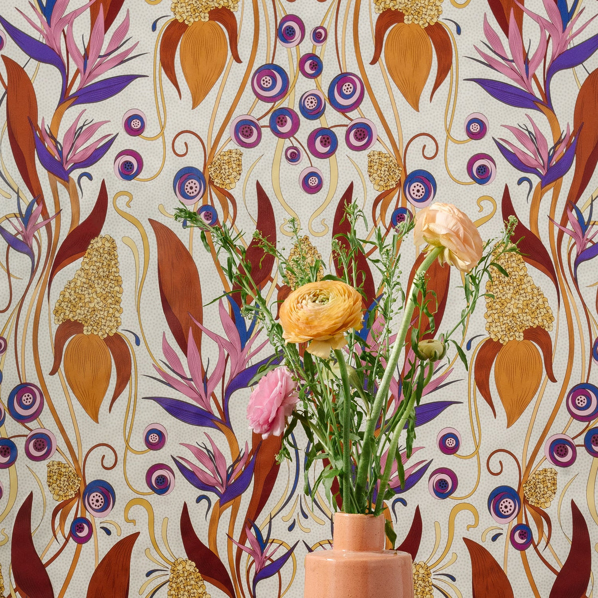 Image of Ruth's Garden in Violet Wallpaper
