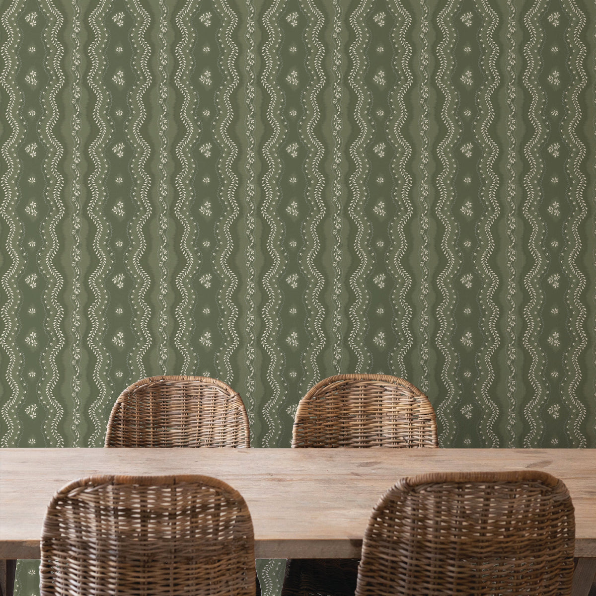Image of Idlewild in Olive Wallpaper