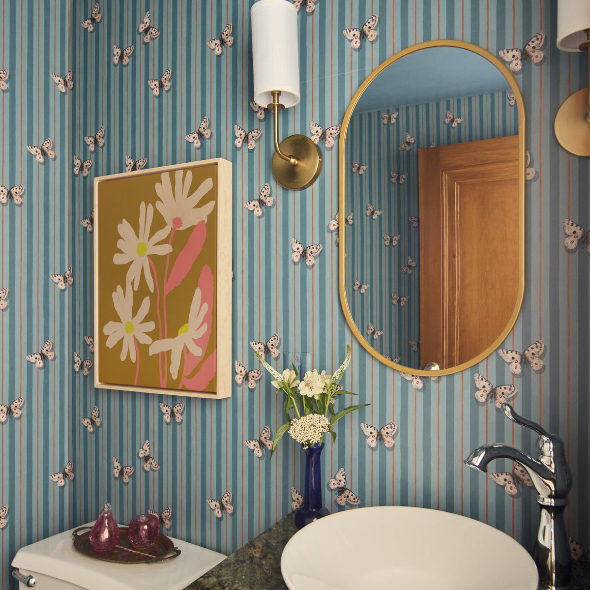 Image of Mountain Apollo in Teal Wallpaper