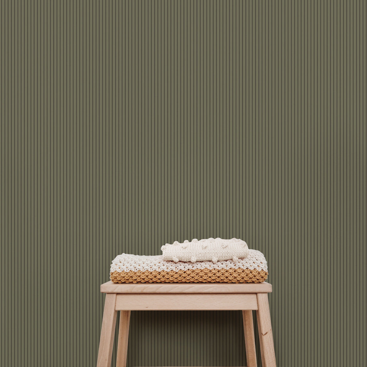 Image of Rah Stripe in Lichen Wallpaper