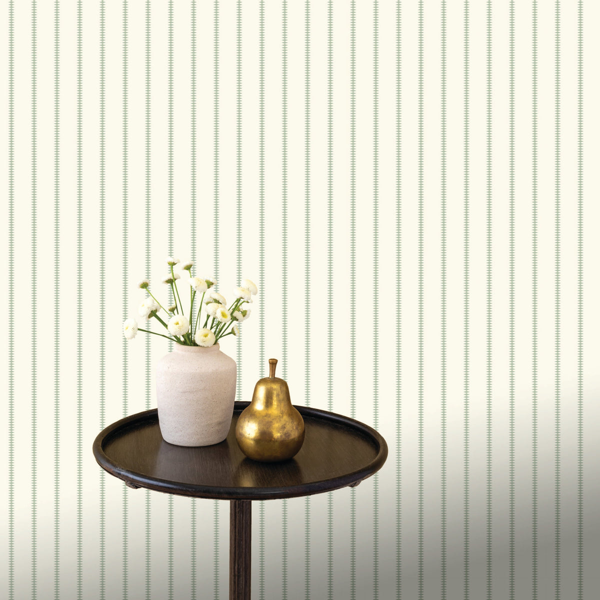 Image of Diamond Stripe in Cream/Sage Wallpaper