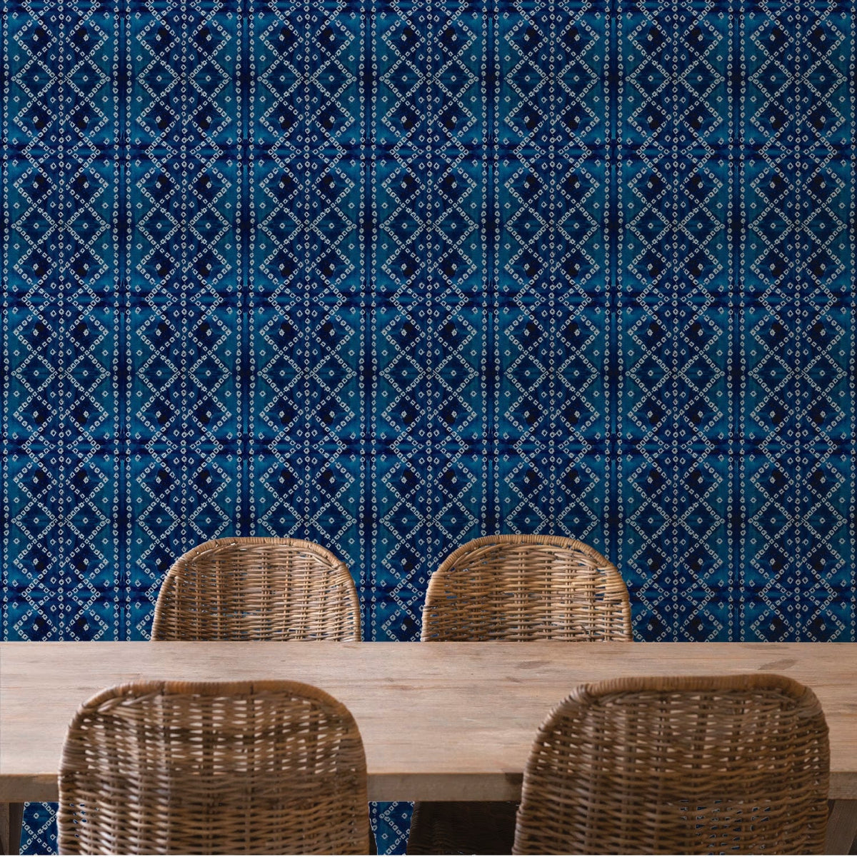 Image of Ajrak in Indigo Wallpaper