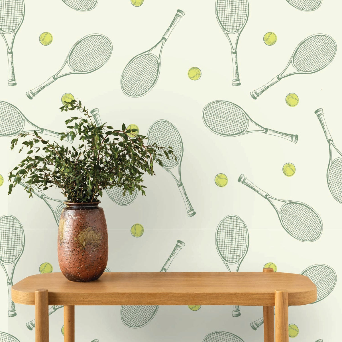 Image of Topspin in Cream Wallpaper