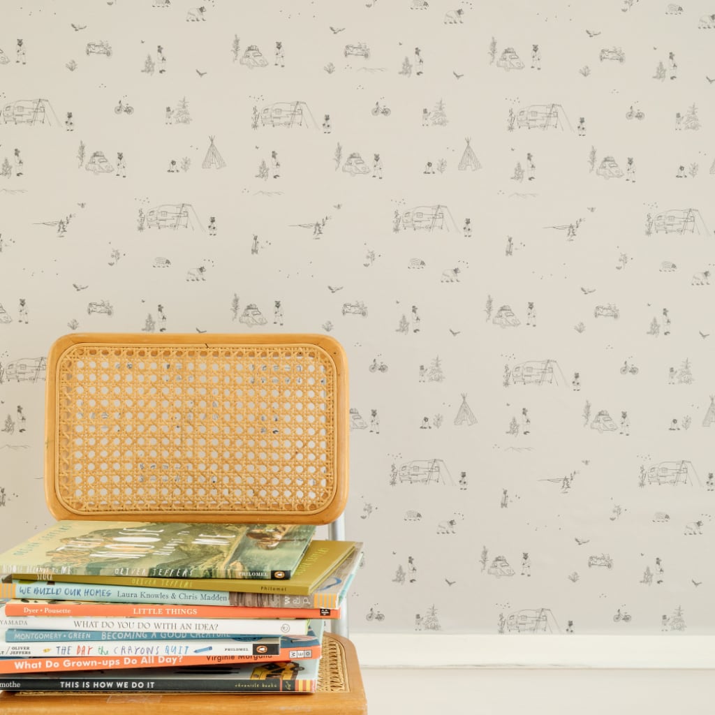 Image of Bear Tent in Light Grey wallpaper