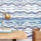 Image of Waves in Navy Wallpaper
