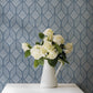 Image of Petite Damask in Chambray Wallpaper