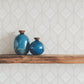 Image of Petite Damask in Fog Wallpaper