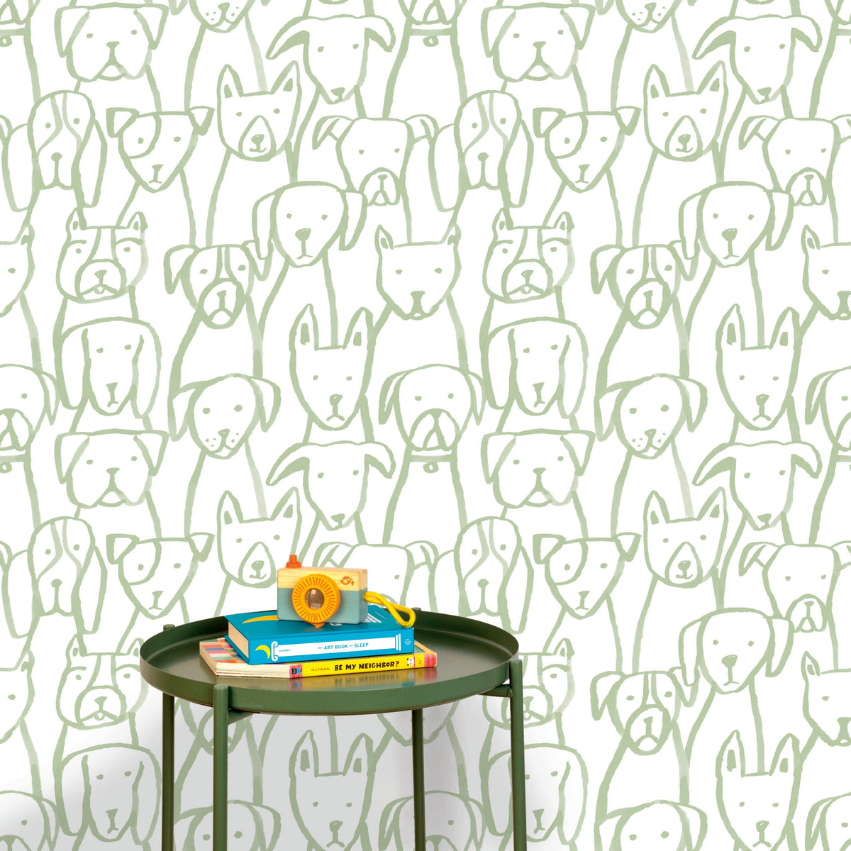 Image of Puppy Pile in Grass Wallpaper