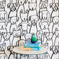 Image of Puppy Pile in Black and White Wallpaper