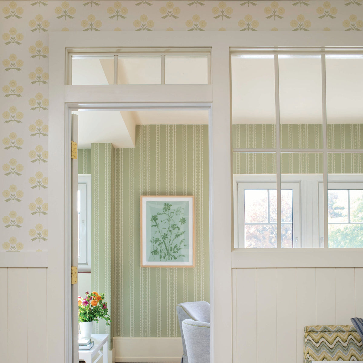 Image of Field Floral in Butter Yellow Wallpaper