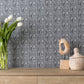 Image of Ladder in Graphite Wallpaper