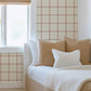 Image of Ticking Plaid in Pink/Cream wallpaper