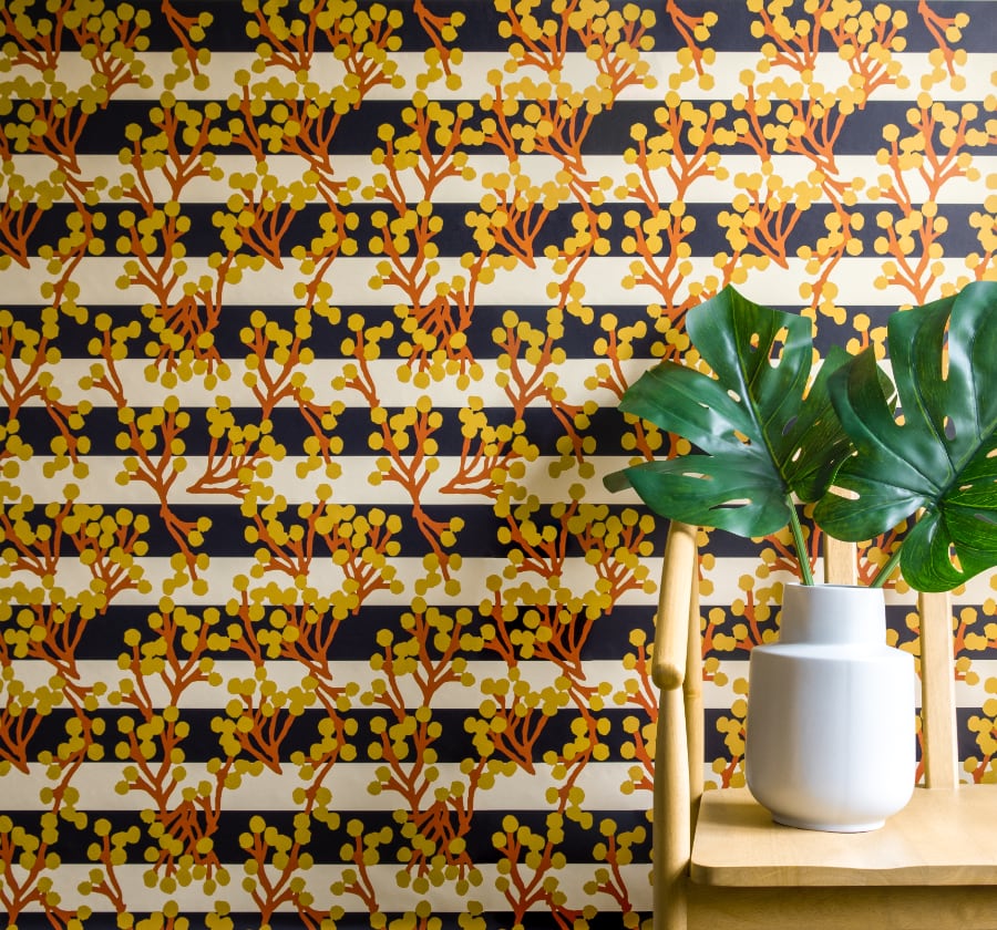 Petit Twigs in Black and Ivory wallpaper.