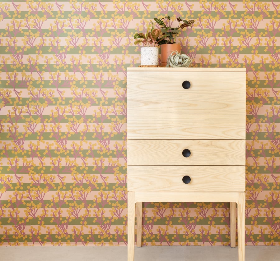 Image of Petit Twigs in Dried Basil Wallpaper