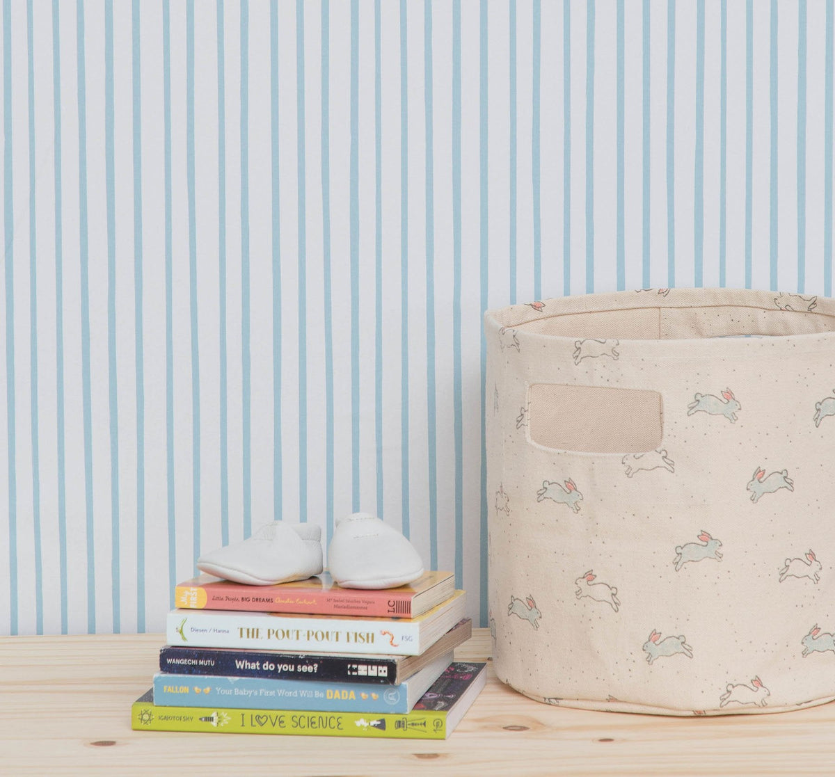 Image of Stripes Away in Light Blue wallpaper