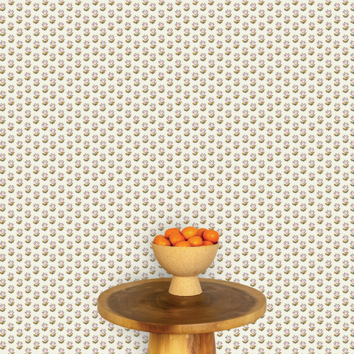 Image of Little Bloom in Pink/Orange Wallpaper