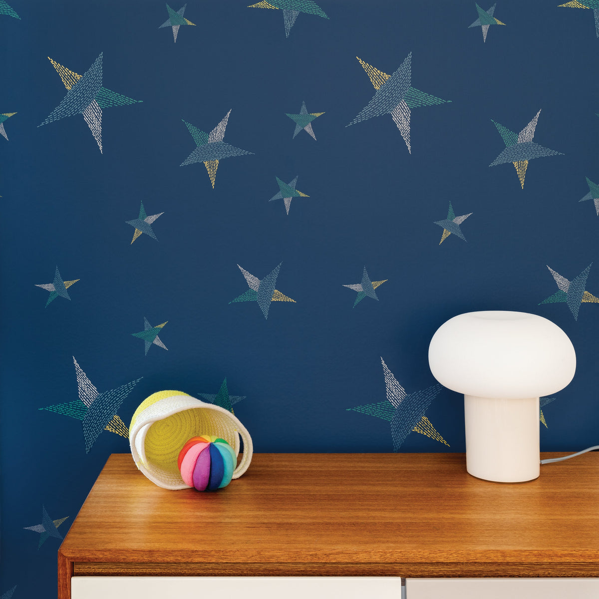 Image of Stitched in the Stars in Dark Blue/Multi Wallpaper