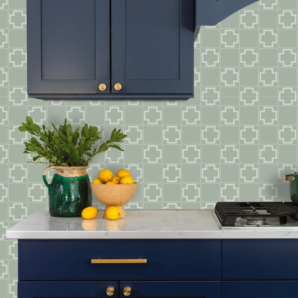 Terra Tile Decal Tile/Flooring in Green Wave