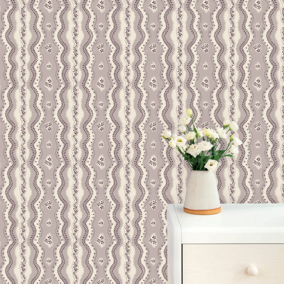 Image of Kent Street in Mauve Wallpaper