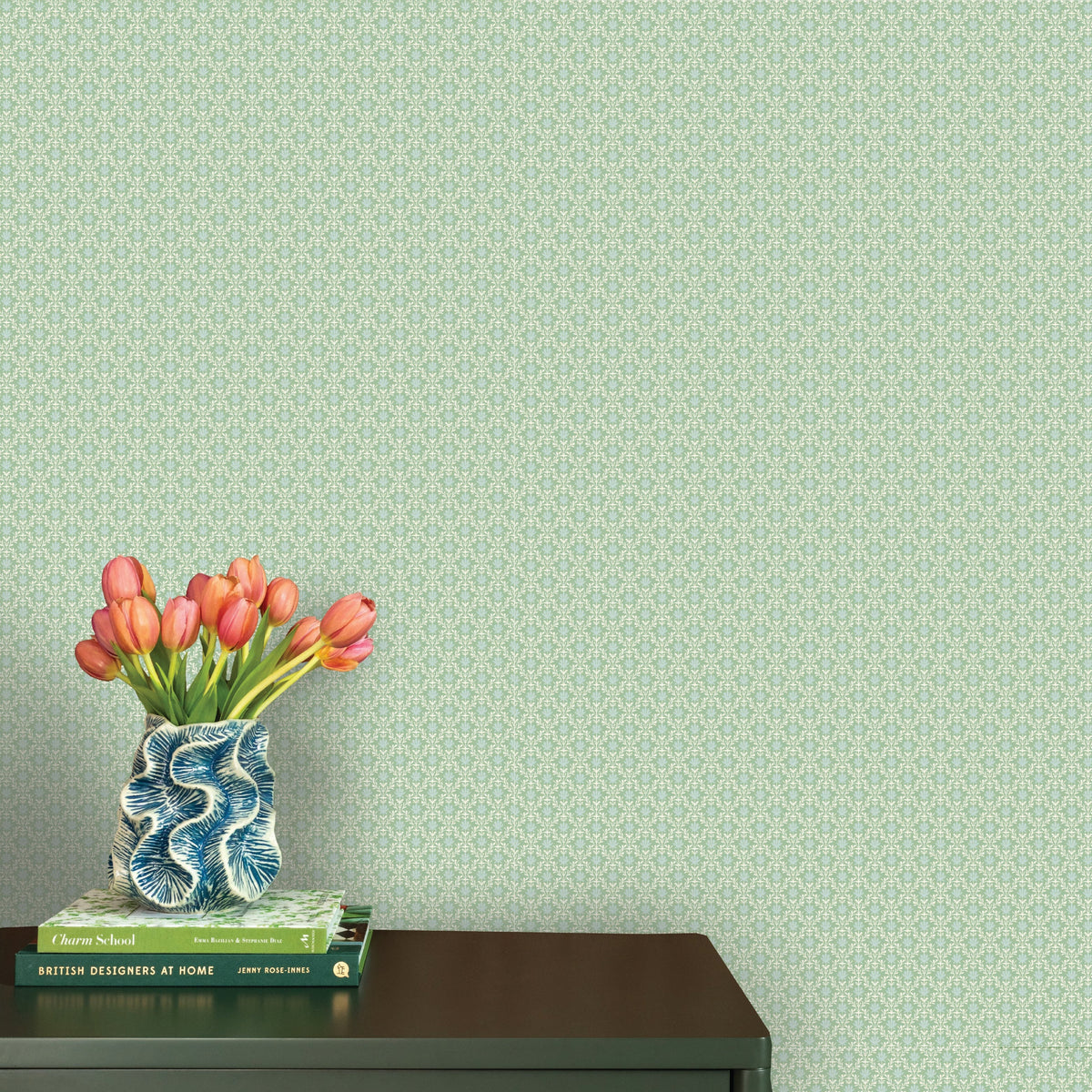 Image of Petit Mist Floral in Spring Green Wallpaper