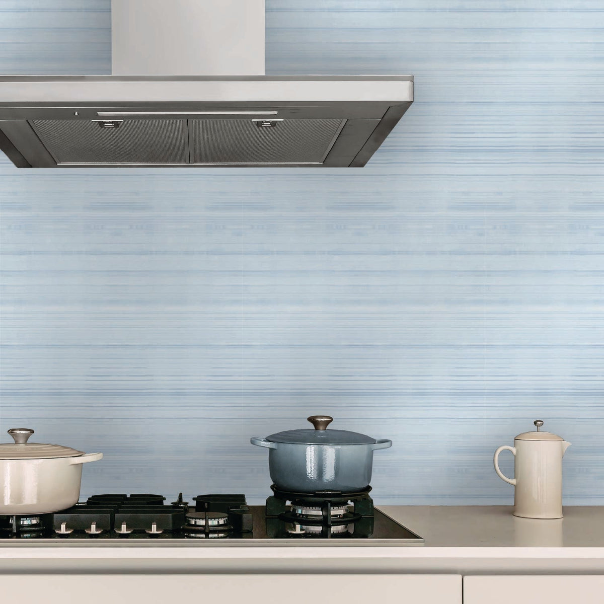 Image of Umi Stripe in Light Blue Wallpaper