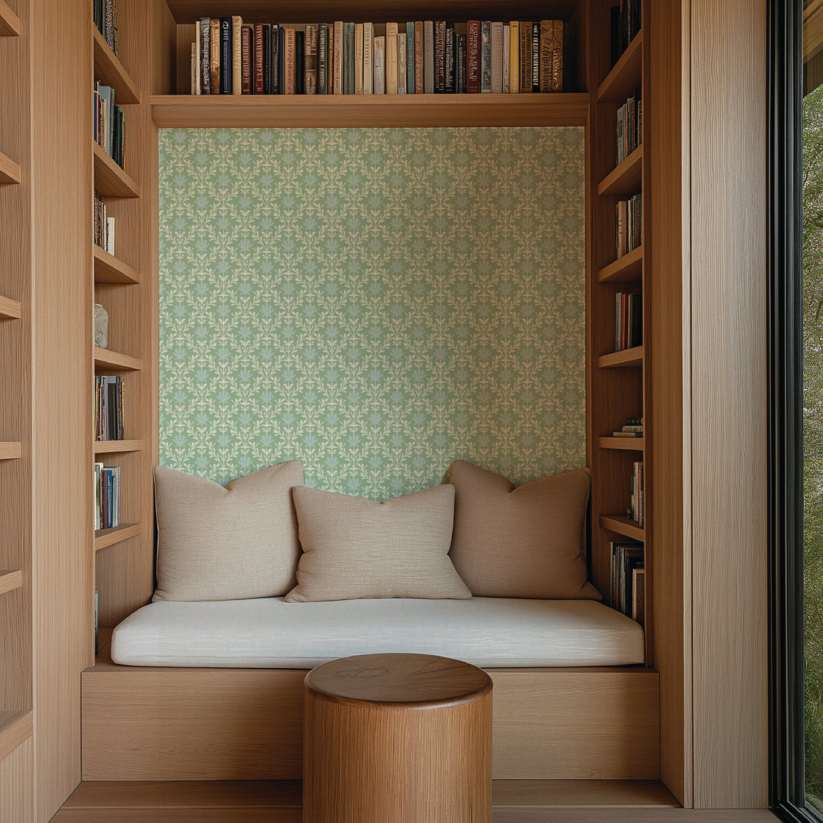 Image of Mist Floral in Spring Green Wallpaper