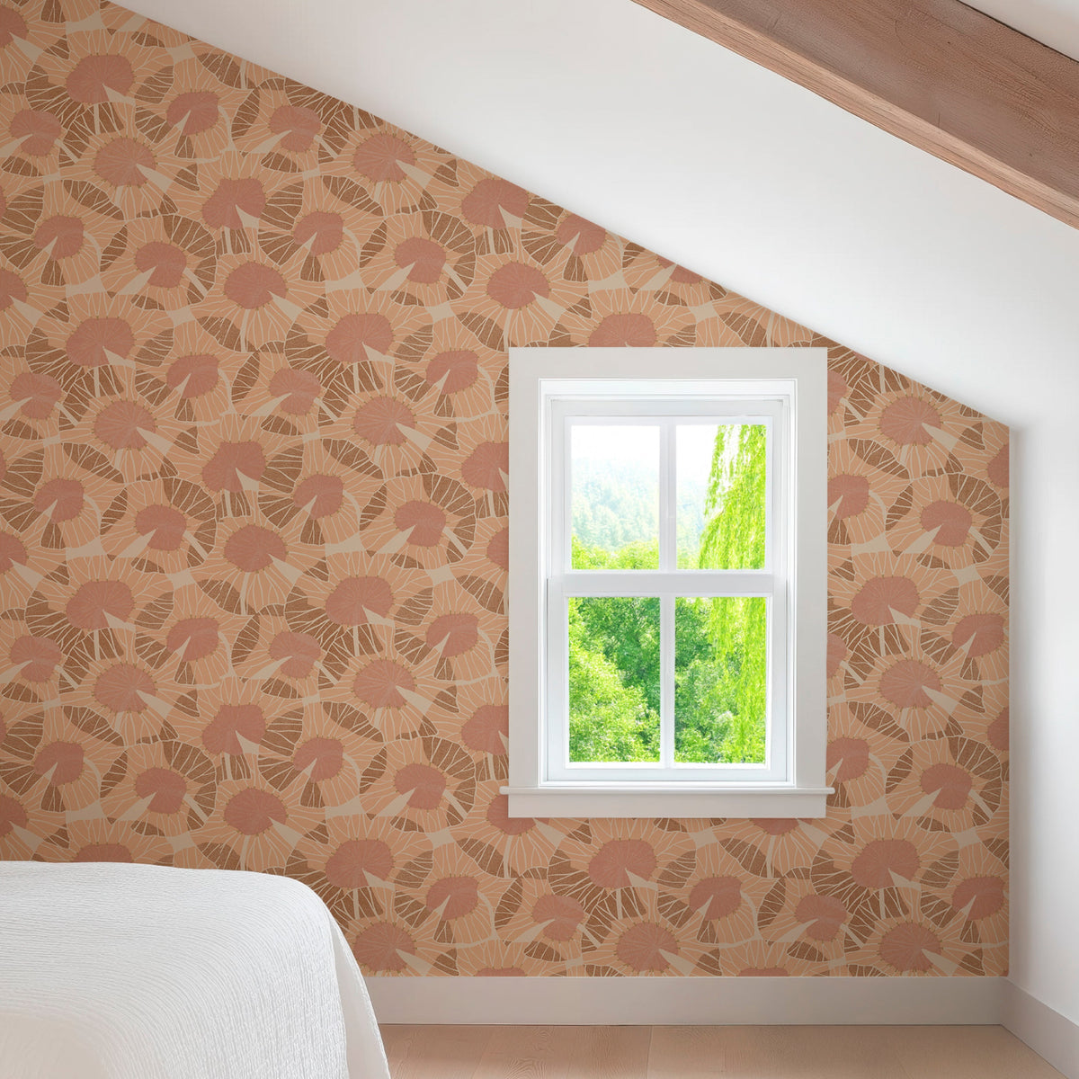 Image of Lilypad in Terracotta Wallpaper