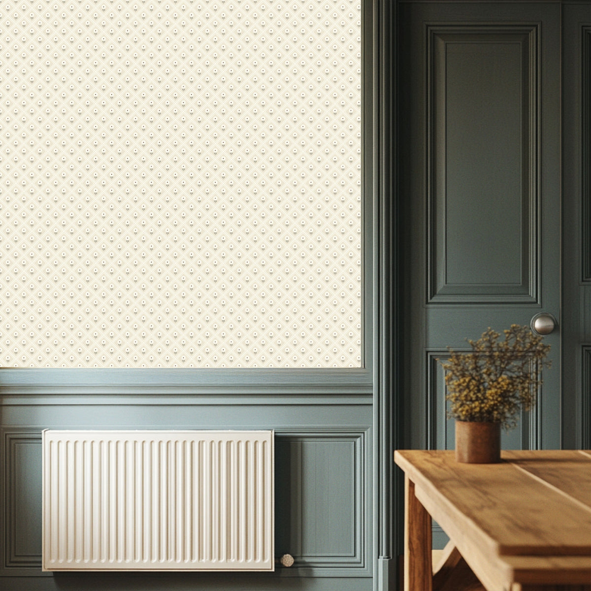 Image of Dahlia in Beige/Cream Wallpaper