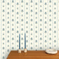 Image of Fan Floral Stripe in Powder Blue Wallpaper