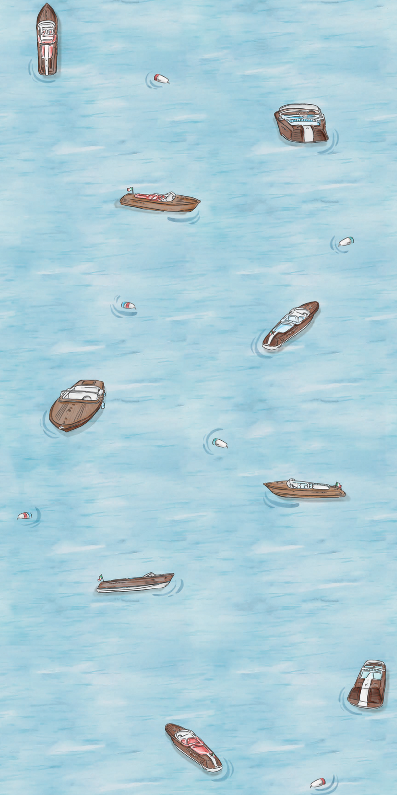 Boats In The water in Blue color