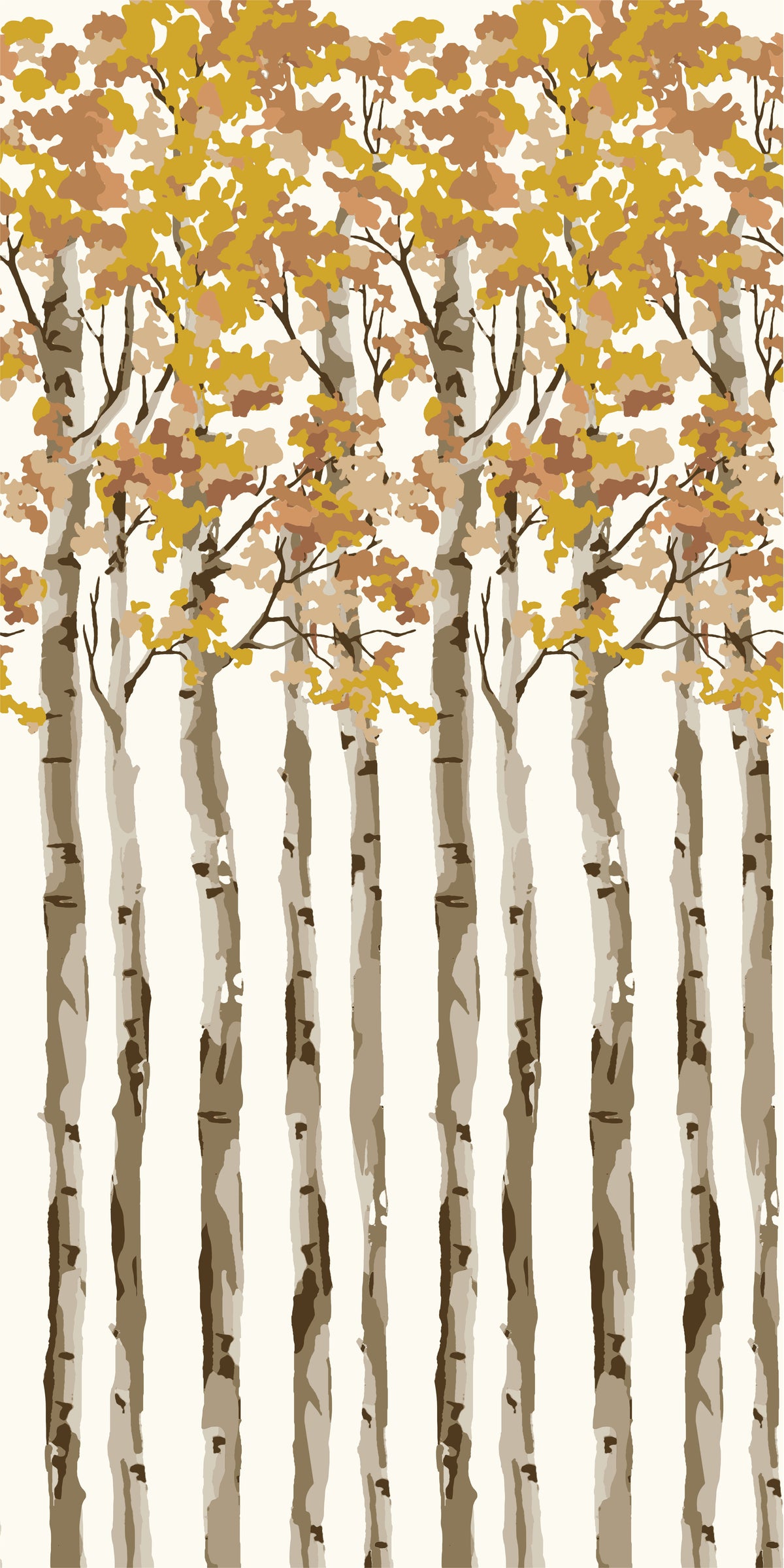 Image of Birch Tree in Gold Wallpaper