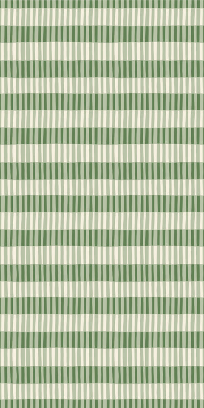 Image of Broken Stripe in Green Wallpaper