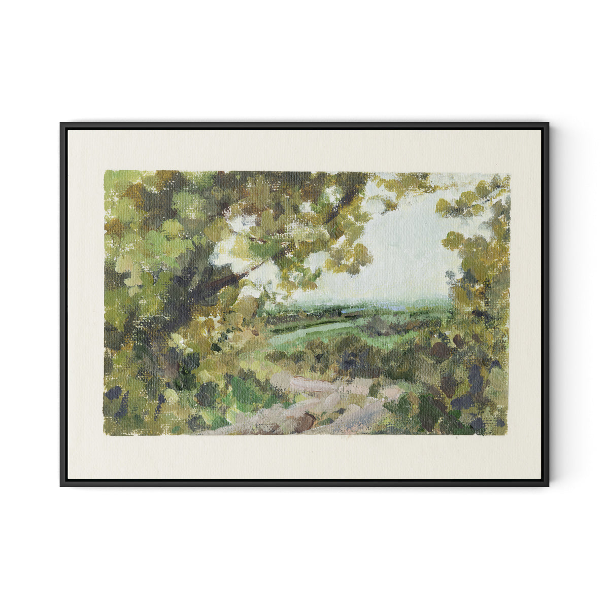 Summer Passage with border Canvas Floater Framed / 32 x 24 in / Black