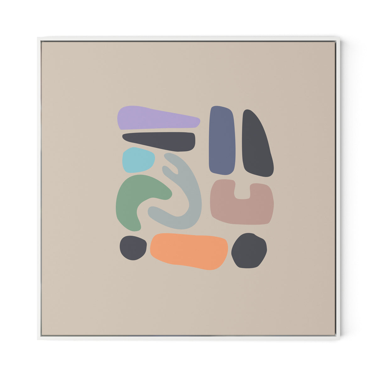 Artifacts 4 Canvas Floater Framed / 32 x 32 in / White