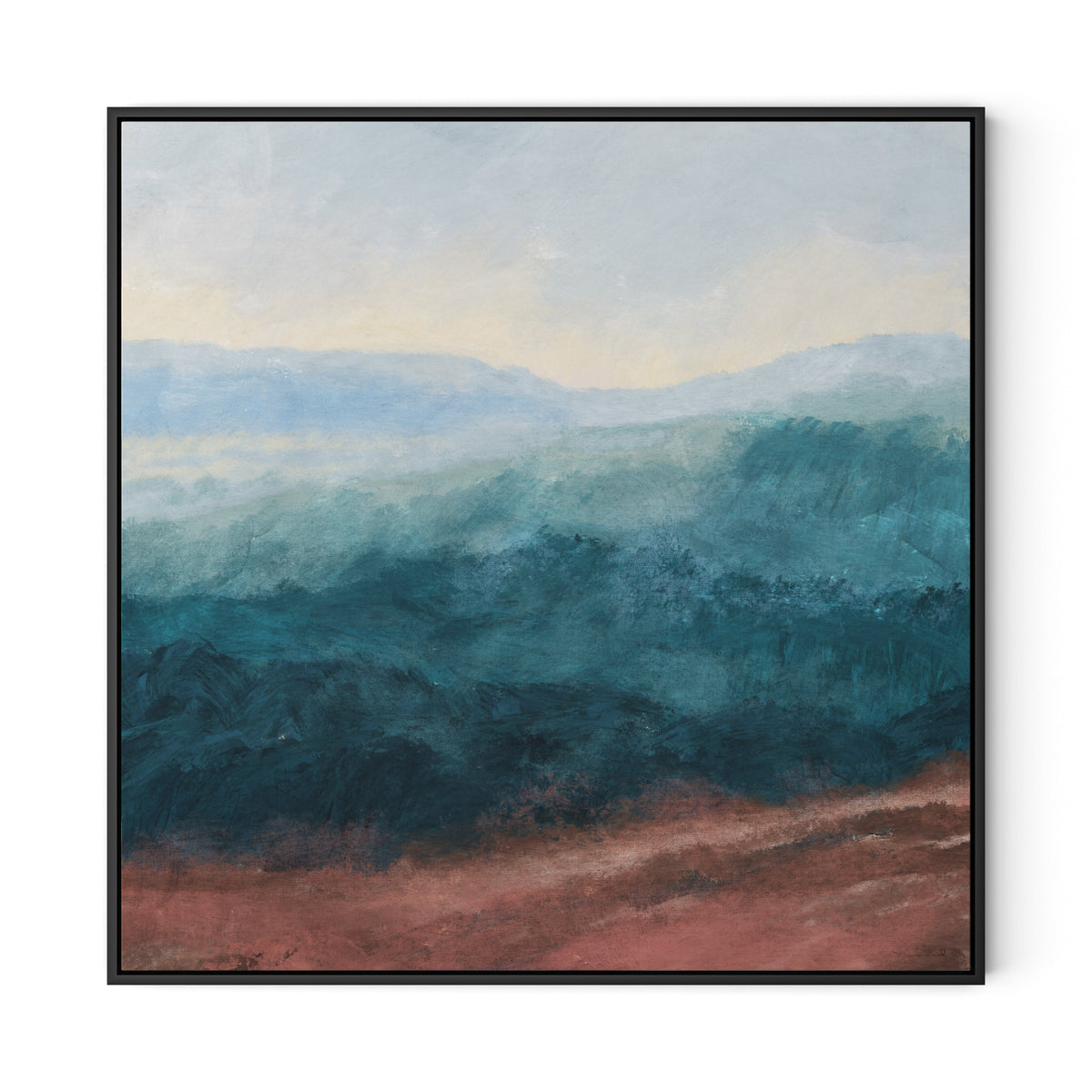 Plowed Field Canvas Floater Framed / 32 x 32 in / Black