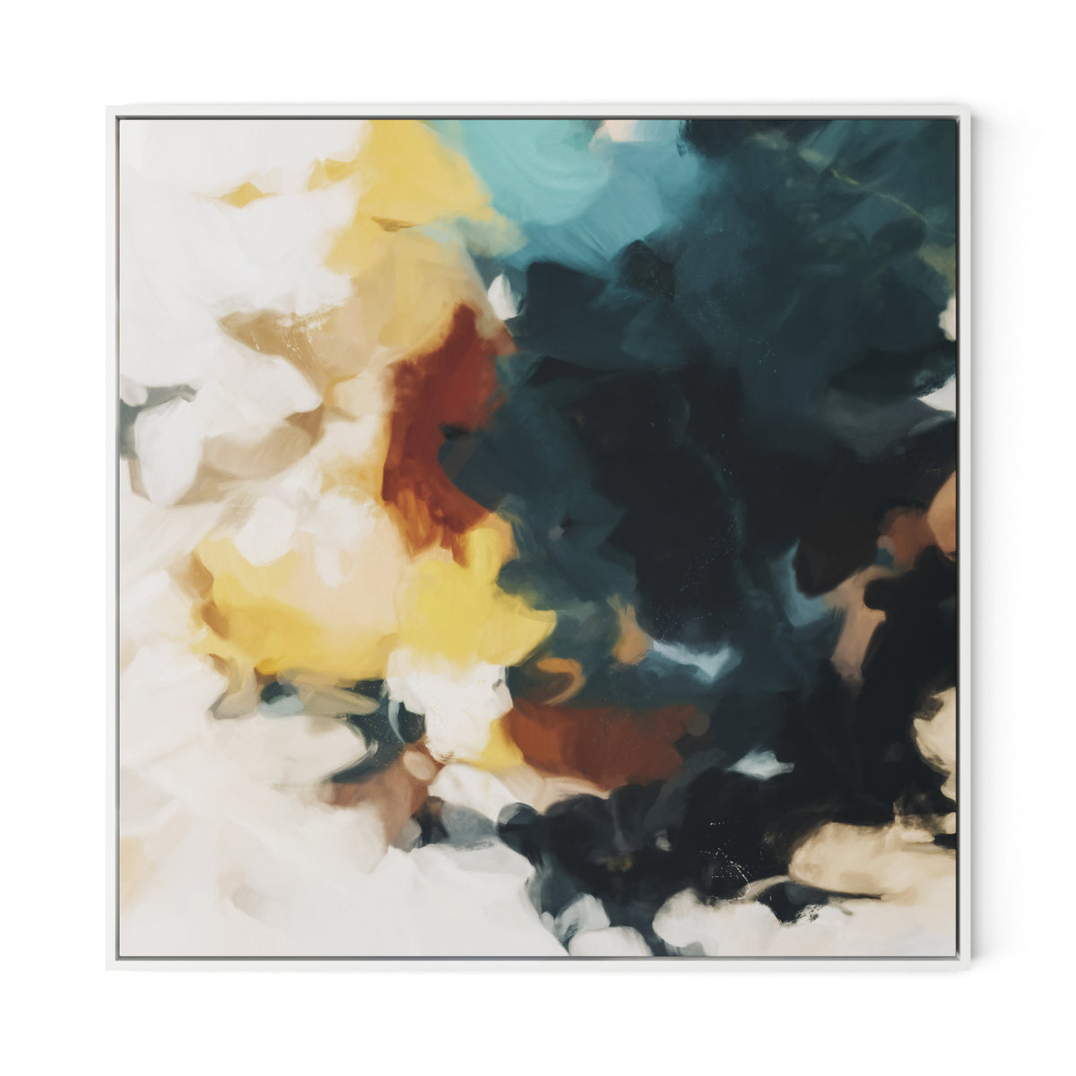 Geo Canvas Floater Framed / 32 x 32 in / Black