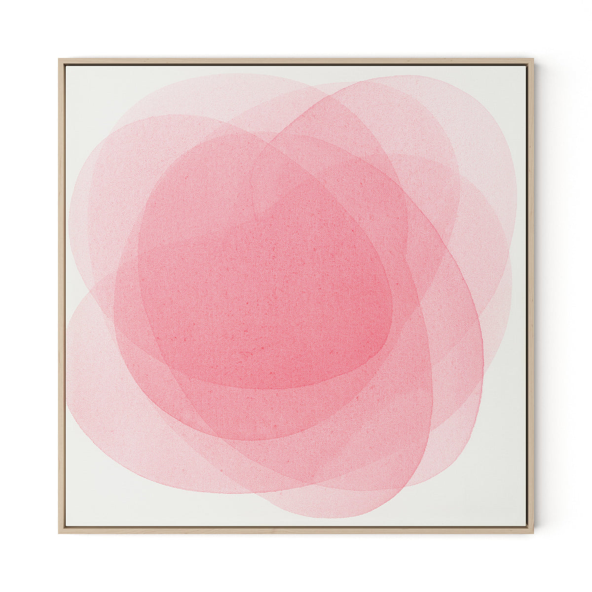 Rose I Canvas Floater Framed / 32 x 32 in / Natural Maple