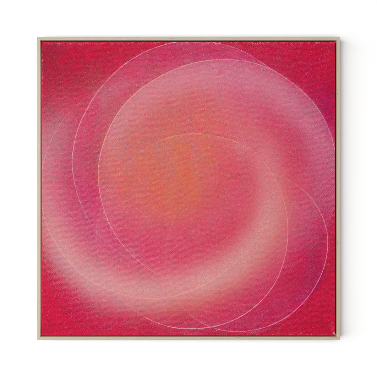 Rose III Canvas Floater Framed / 32 x 32 in / Natural Maple
