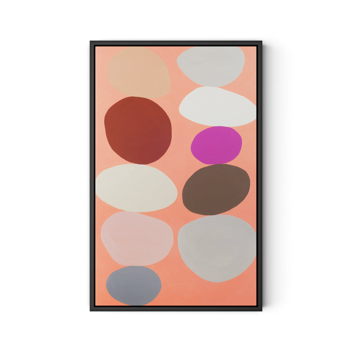 Pink Party Stack Canvas Floater Framed / 15.5 x 24 in / Black