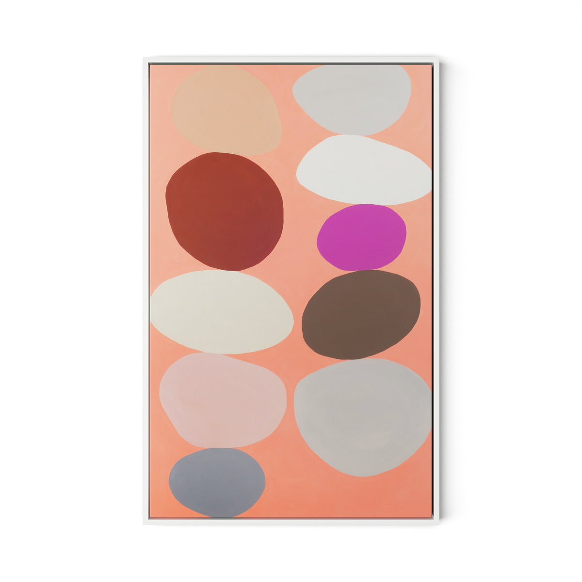 Pink Party Stack Canvas Floater Framed / 20.5 x 32 in / White