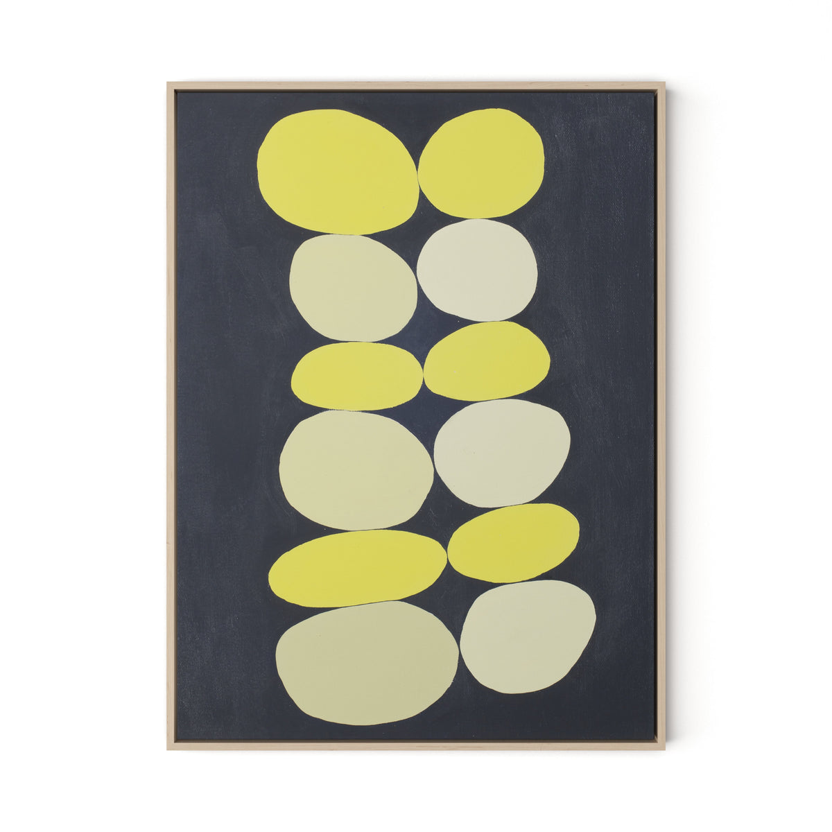 Citron Stack Canvas Floater Framed / 24 x 32 in / Natural Maple