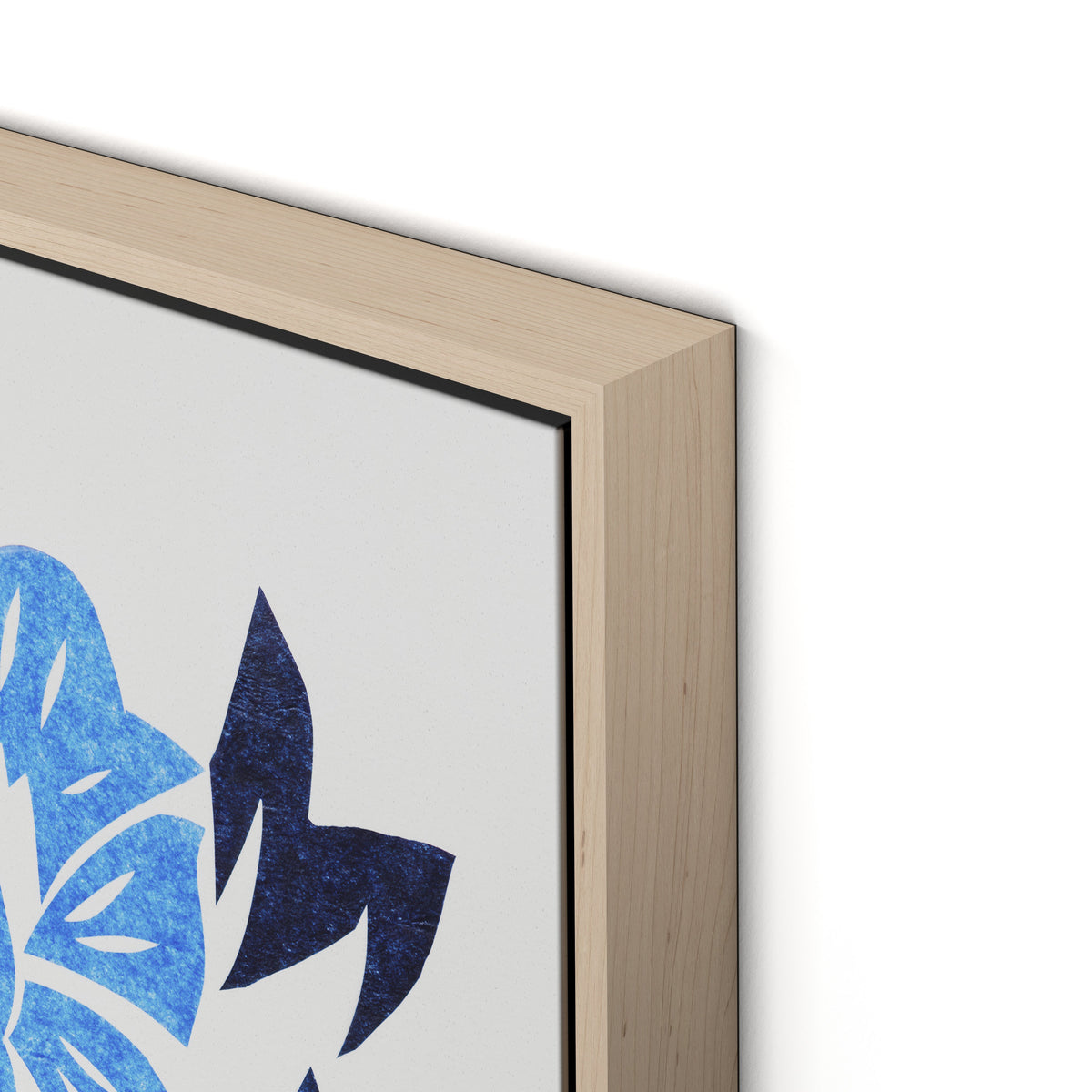 Blue Burst Canvas Floater Framed / 24 x 32 in / Natural Maple