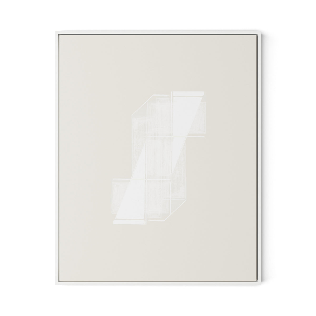 Structure 2 Canvas Floater Framed / 26 x 32 in / White