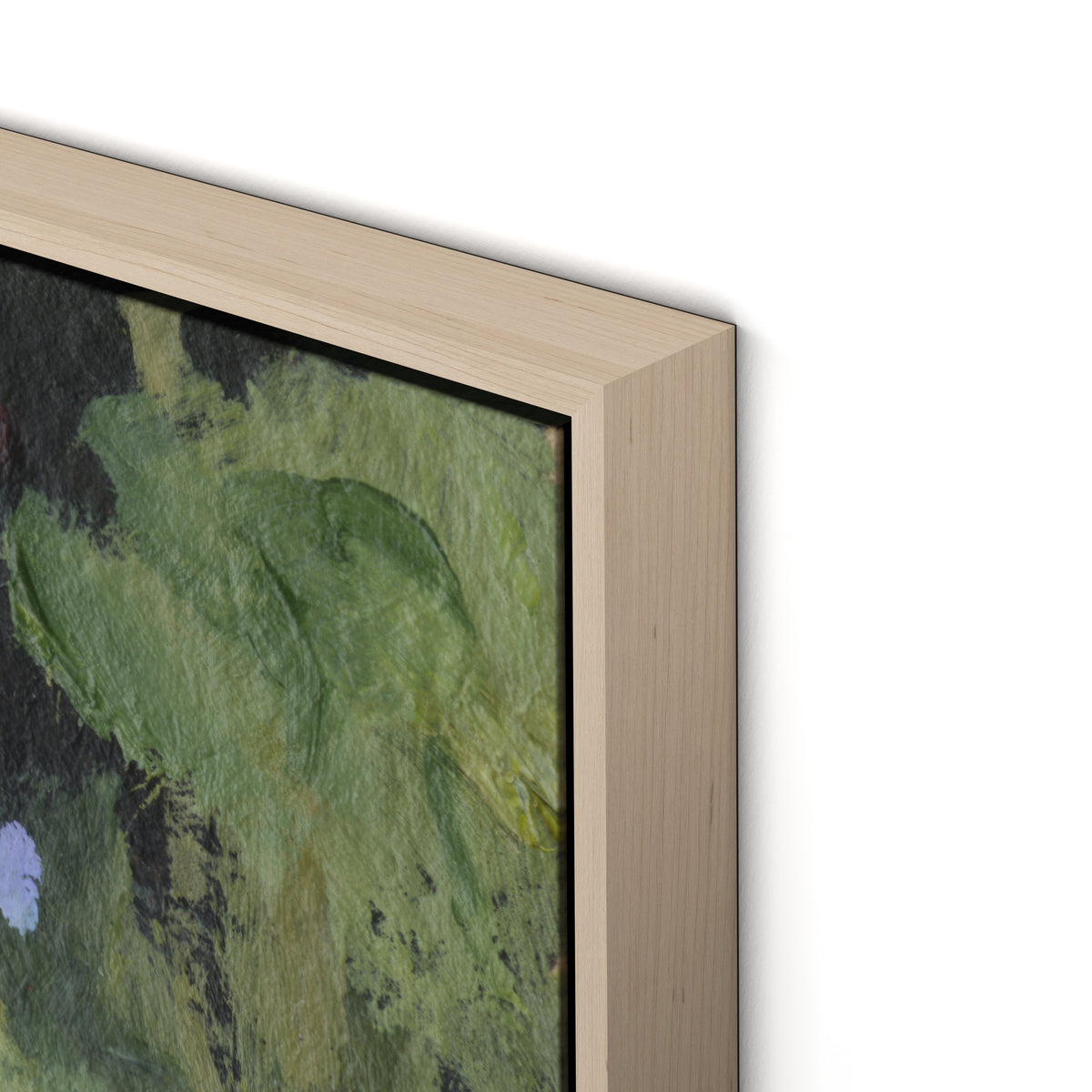 Forget Me Nots Canvas Floater Framed / 29 x 32 in / Natural Maple