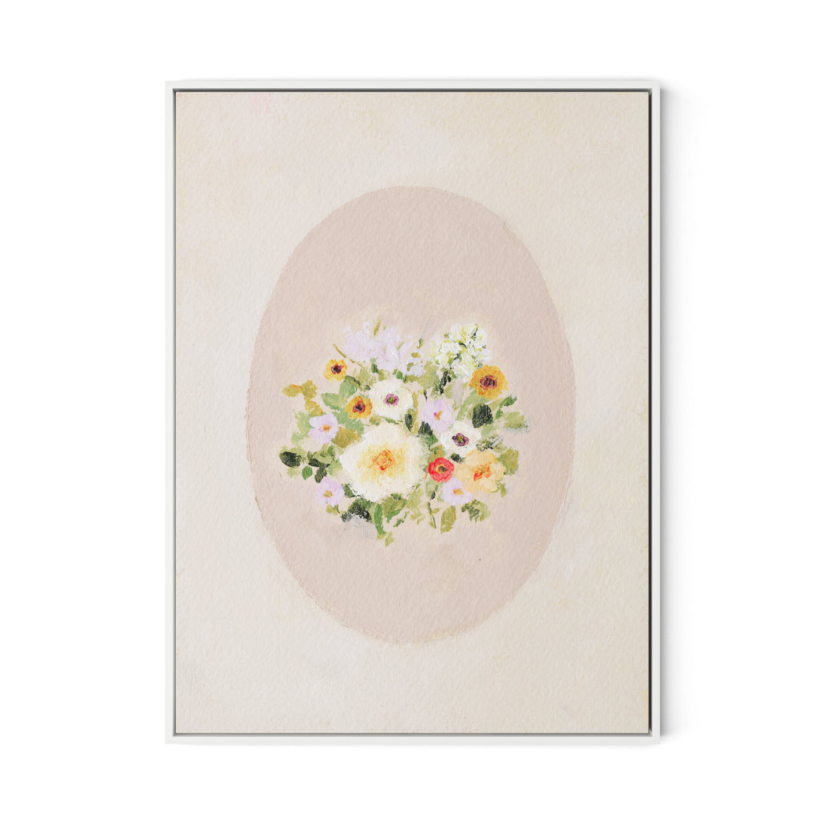 Vignette XIV Canvas Floater Framed / 24 x 32 in / White