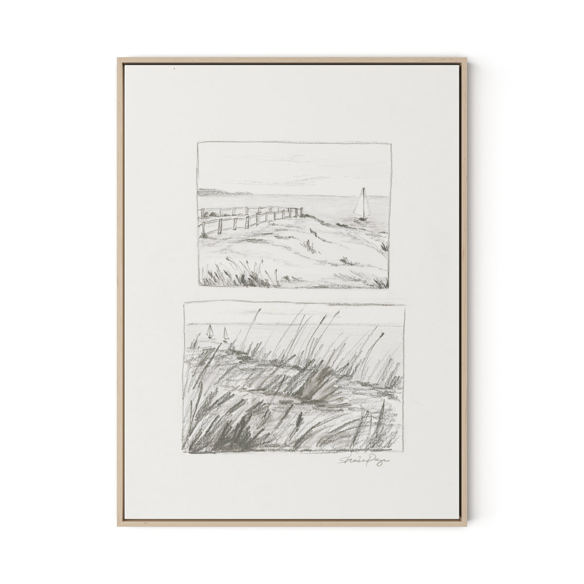 Setting Sail Canvas Floater Framed / 24 x 32 in / Natural Maple