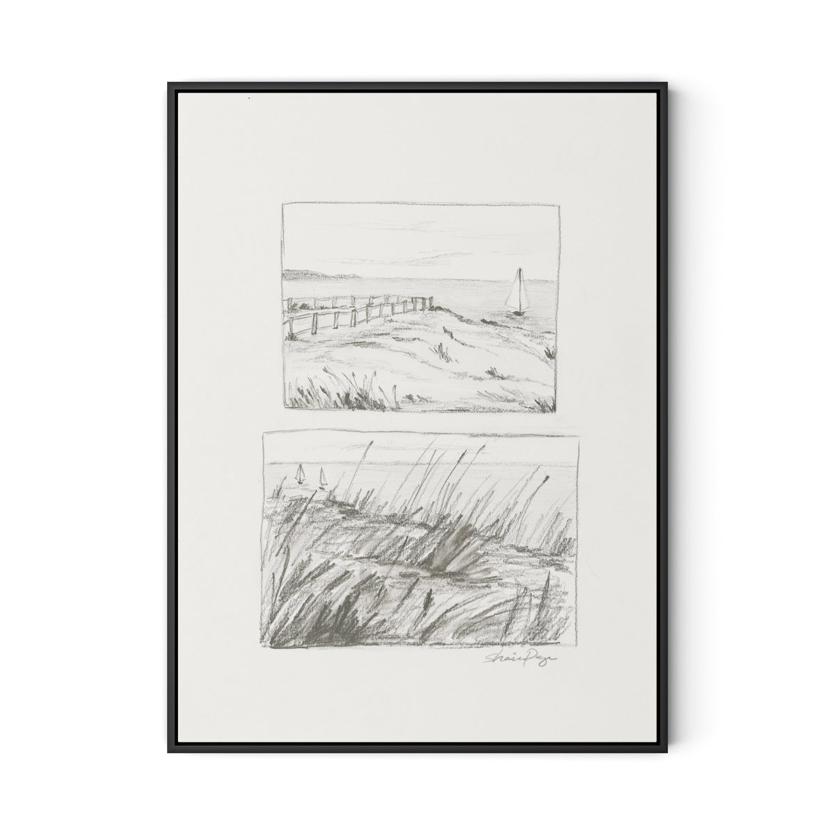 Setting Sail Canvas Floater Framed / 24 x 32 in / Black