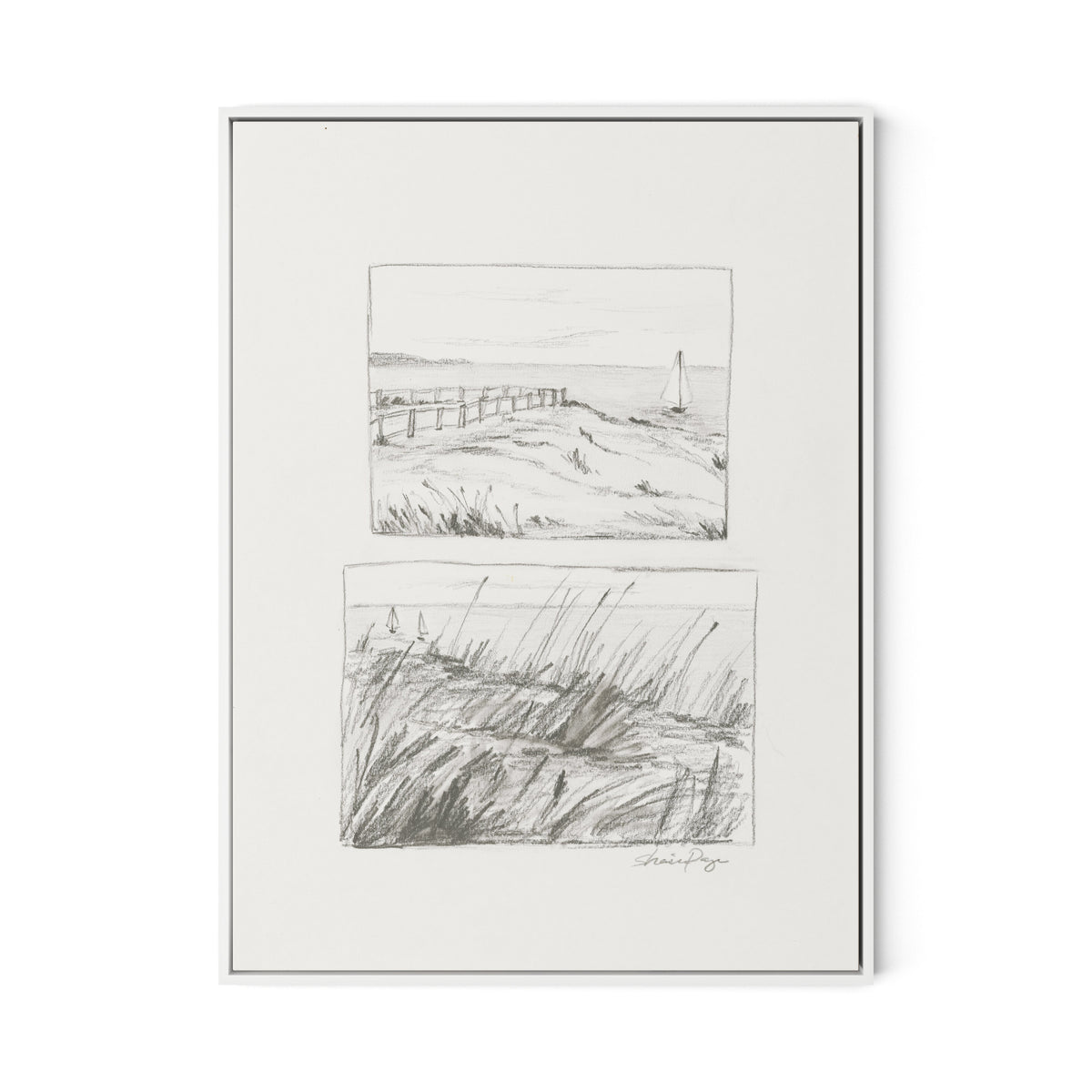 Setting Sail Canvas Floater Framed / 24 x 32 in / White
