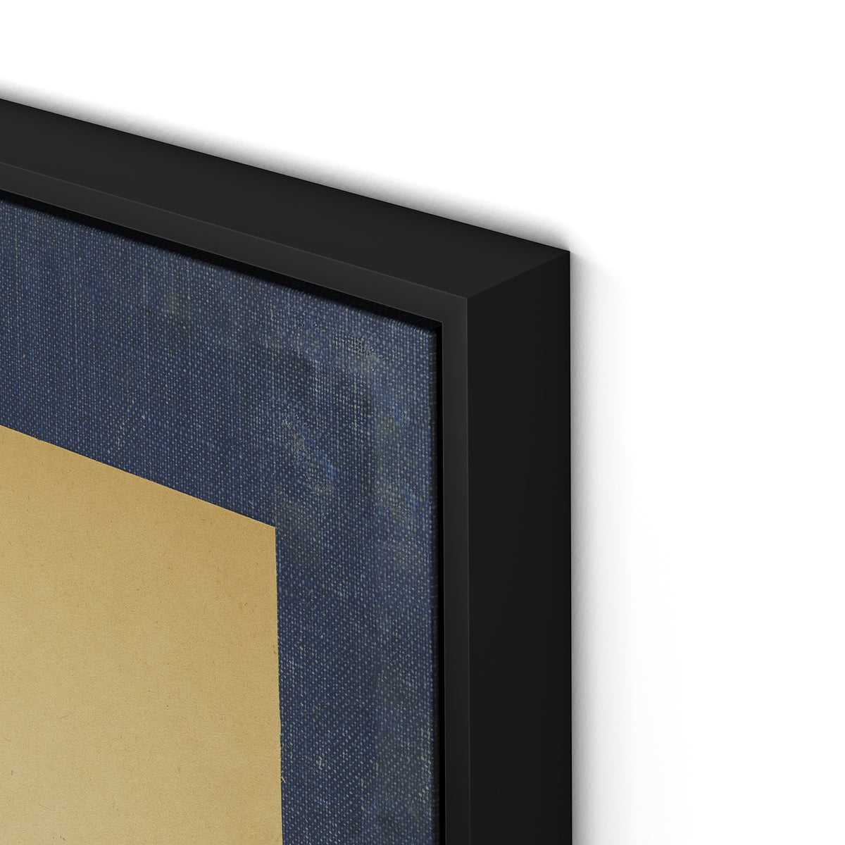 Vintage Blue Daisy Canvas Floater Framed / 21.5 x 32 in / Black